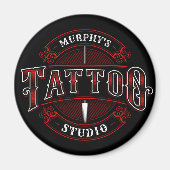 Traditioneller Stil ADD NAME Tattoo Studio Shop Magnet (Vorne)