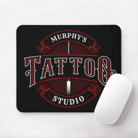 Traditioneller Stil ADD NAME Tattoo Studio Shop Mousepad (Mit Mouse)