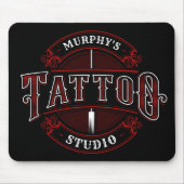 Traditioneller Stil ADD NAME Tattoo Studio Shop Mousepad (Vorne)