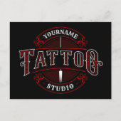 Traditioneller Stil ADD NAME Tattoo Studio Shop Postkarte (Vorderseite)