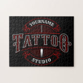 Traditioneller Stil ADD NAME Tattoo Studio Shop Puzzle (Horizontal)