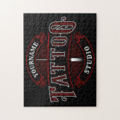 Traditioneller Stil ADD NAME Tattoo Studio Shop Puzzle (Vertikal)