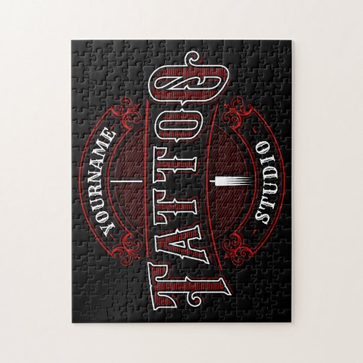 Traditioneller Stil ADD NAME Tattoo Studio Shop Puzzle (Vertikal)