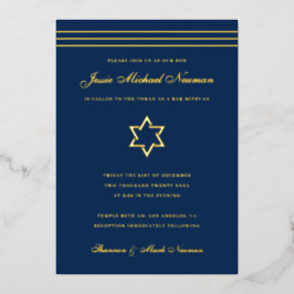 Traditioneller Streifen Bar Mitzvah Star von David Folieneinladung