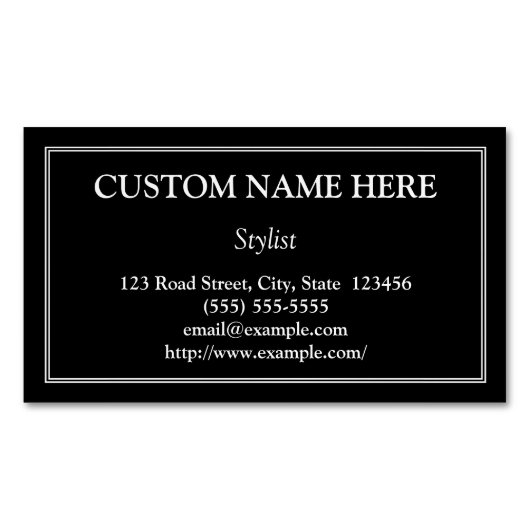 Traditioneller Stylist-magnetische Geschäfts-Karte Magnetische Visitenkarte (Vorderseite)