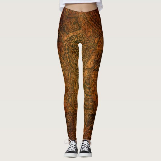 Traditioneller Tahitian Tapa Leggings (Vorderseite)