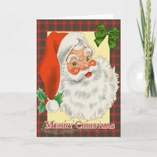 Traditioneller Tartan Weihnachten Karte (Vorderseite)
