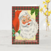 Traditioneller Tartan Weihnachten Karte (Gelbe Blume)