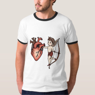 Traditioneller Tattooherz & Kupider T - Shirt