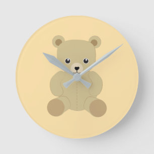 Traditioneller Teddybär-Rundklocke Runde Wanduhr