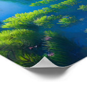 Traditioneller Tempel am See Poster (Ecke)