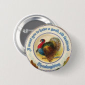 Traditioneller Thanksgiving-Rundbutton Button (Vorne & Hinten)