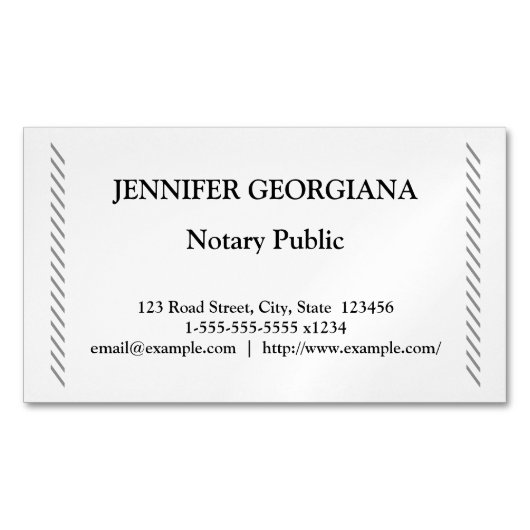 Traditioneller u. einfacher Notar Magnetische Visitenkarte (Vorderseite)