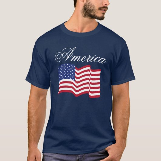 Traditioneller Waving American Flag T - Shirt (Vorderseite)