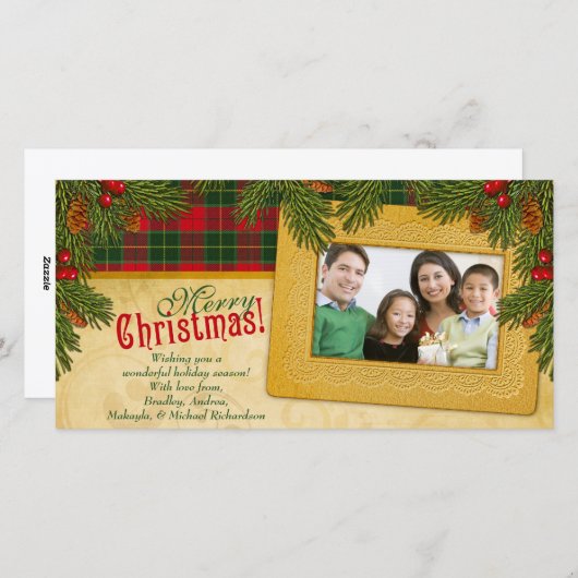 Traditioneller Weihnachten Karierter Familienurlau (Vorne/Hinten)