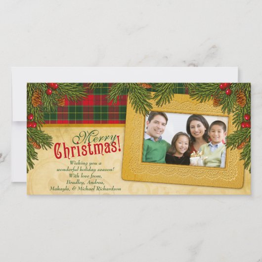 Traditioneller Weihnachten Karierter Familienurlau (Vorderseite)