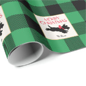 Traditioneller Weihnachts Scottie Dog Custom Green Geschenkpapier (Rolleneckpunkt)