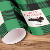 Traditioneller Weihnachts Scottie Dog Custom Green Geschenkpapier
