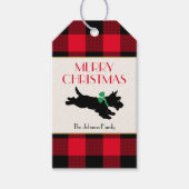 Traditioneller Weihnachts Scottie Dog Custom Red Geschenkanhänger (Vorderseite)