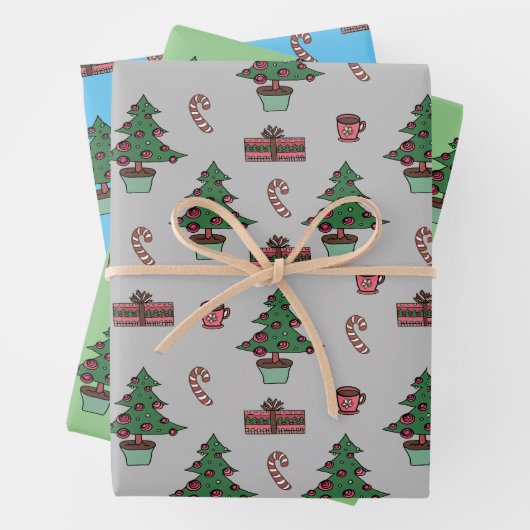 Traditioneller Weihnachtsbaum, Candy Cane Design G Geschenkpapier Set (Beispiel)