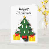 Traditioneller Weihnachtsbaum mit Kerzen bearbeitb Karte (Gelbe Blume)