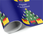 Traditioneller Weihnachtsbaum mit Kerzen Geschenkpapier (Rolleneckpunkt)