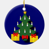 Traditioneller Weihnachtsbaum mit Kerzen Keramik Ornament (Hinten)