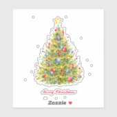Traditioneller WeihnachtsbaumCustom-Cut Vinyl Stic Aufkleber (Blatt)