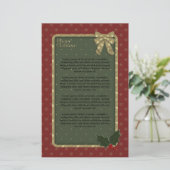 Traditioneller Weihnachtsentwurf Briefpapier (Stehend Vorderseite)