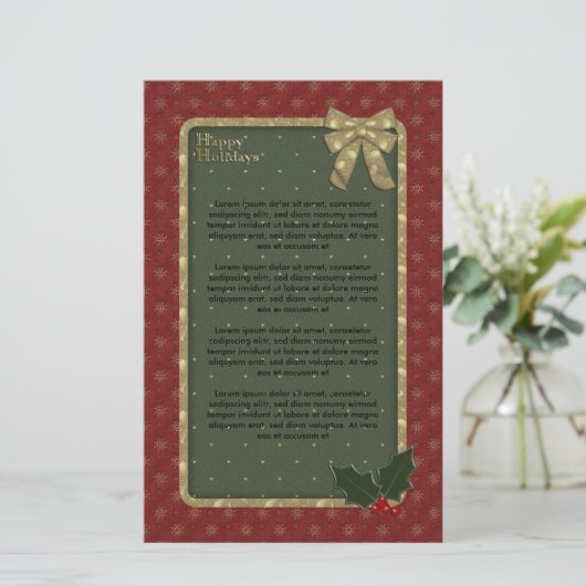 Traditioneller Weihnachtsentwurf Briefpapier (Stehend Vorderseite)