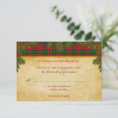 Traditioneller Weihnachtskalender Tartan Kariert W RSVP Karte (Stehend Vorderseite)