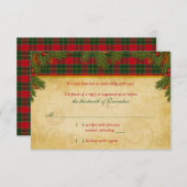 Traditioneller Weihnachtskalender Tartan Kariert W RSVP Karte (Vorne/Hinten)