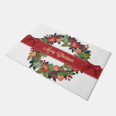 Traditioneller Weihnachtskranz Fußmatte (Schrägansicht)