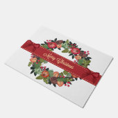 Traditioneller Weihnachtskranz Fußmatte (Schrägansicht)