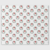 Traditioneller Weihnachtskranz mit Red Bow Geschen Geschenkpapier (Flach)