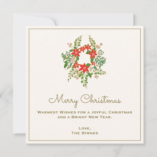 Traditioneller Weihnachtskranz Mitteilungskarte (Vorderseite)