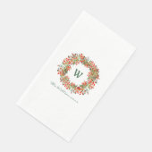 Traditioneller Weihnachtskranz Monogramm Name Feie Serviette (Ecke)