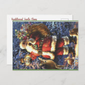 Traditioneller Weihnachtsmann Feiertagspostkarte (Vorne/Hinten)