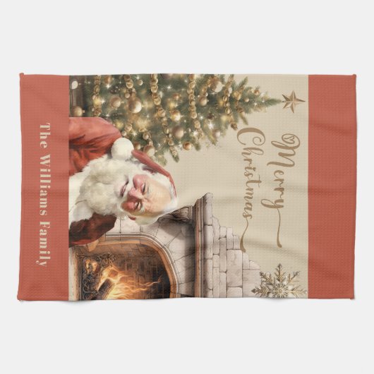 Traditioneller Weihnachtsmann Geschirrtuch (Horizontal)