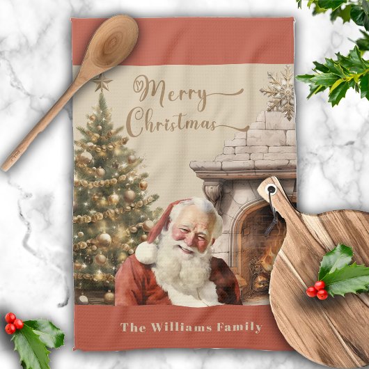 Traditioneller Weihnachtsmann Geschirrtuch