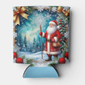 Traditioneller Weihnachtsmann im Winter Wunderland Dosenkühler (Vorderseite)