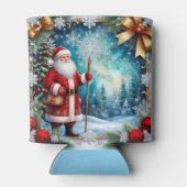 Traditioneller Weihnachtsmann im Winter Wunderland Dosenkühler (Rückseite)