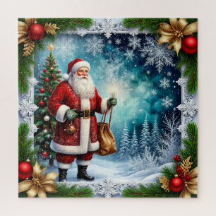 Traditioneller Weihnachtsmann im Winterwunderland Puzzle
