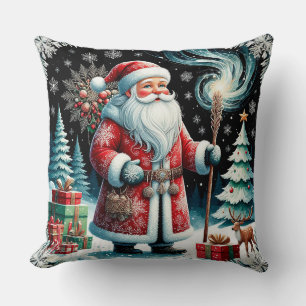 Traditioneller Weihnachtsmann in einer festlichen Kissen