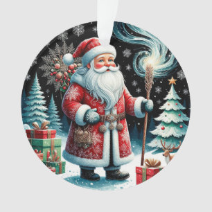 Traditioneller Weihnachtsmann in einer festlichen Ornament