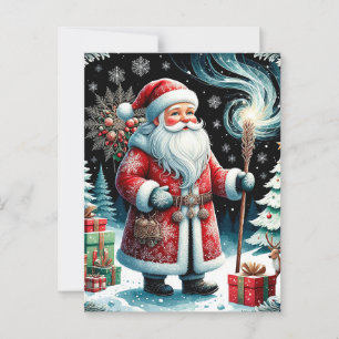 Traditioneller Weihnachtsmann in einer festlichen Postkarte