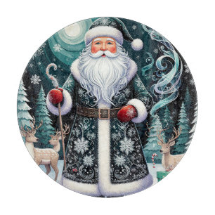 Traditioneller Weihnachtsmann in winterlicher Fest Schneidebrett