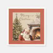 Traditioneller Weihnachtsmann-Individuelle Name Serviette (Vorderseite)