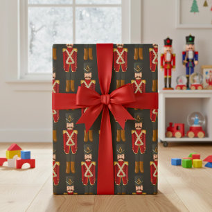 Traditioneller Weihnachtsmann-Nussknacker-Urlaub Geschenkpapier