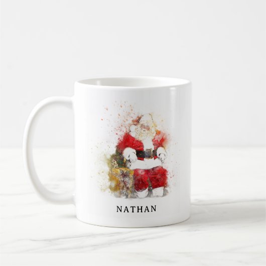Traditioneller Weihnachtsmann Personalisiert Kaffeetasse (Links)